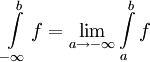 \int\limits_{-\infty}^b f=\lim_{a\to-\infty}\int\limits_a^b f
