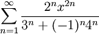 \sum_{n=1}^\infty\frac{2^nx^{2n}}{3^n+(-1)^n4^n}