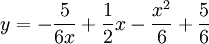 y=-\frac5{6x}+\frac12x-\frac{x^2}6+\frac56