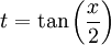 t=\tan\left(\frac x2\right)