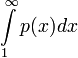 \displaystyle\int\limits_1^\infty p(x)dx