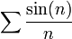 \sum\frac{\sin(n)}{n}